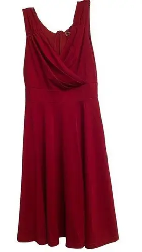 Grace Karin Dark Red Sleeveless V Neck Dress S NWT