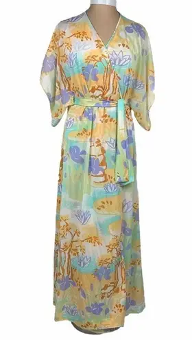 Maidenform Vintage Donald Brooks for Maiden Form 70s MED Kaftan Gown and Robe Kimono Duster