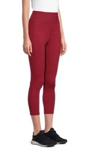 Athletic Works  Womens Performance Capri Size Medium 8-10 High Waist Burgundy New