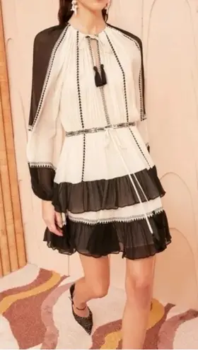 Ulla Johnson Loreli Dress Moonflower Size 14 NEW Boho Bohemian Flowy Tassel Tier