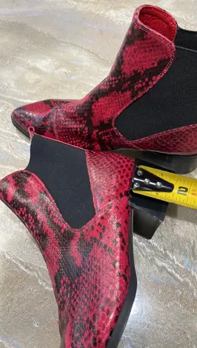 Silent D Leather Red Ankle Boots Size 36