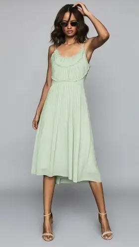 Reiss ππ Thora Pleated Chiffon Dress ~ Aqua US 10