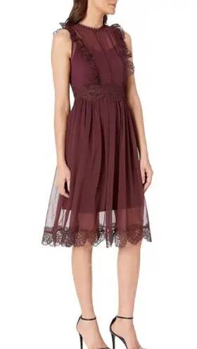 Ted Baker  Deep Purple Porrla Frill Lace Midi Dress