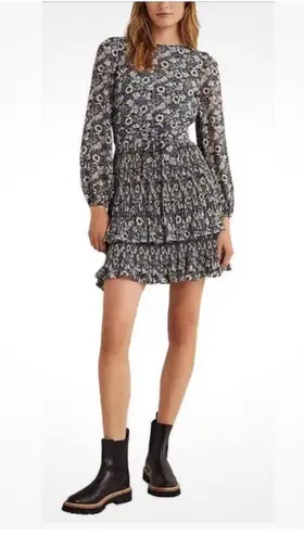 BODEN Plisse Skirt Mini Dress 8 Blue