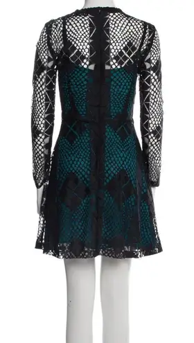 Sandro Paris Black Lace Pattern Mini Dress