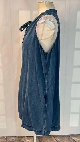 Rails Rhiannon Tie-Neck denim Chambray Dress size large