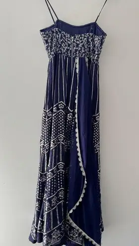 SANI Purple Anjali Metallic Embroidered Anarkali with Dupatta L Size L