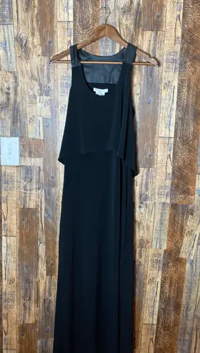 BCBGeneration Black Racerback Maxi Gown Dress STRETCH Faux Leather Medium