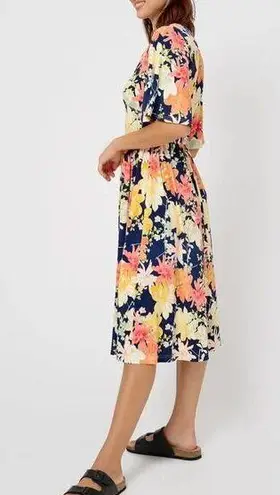 Leota Women's Short Sleeve Zoe Dress in Ginkgo Multi, size 2X