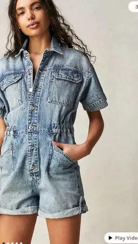 Free People Denim Romper