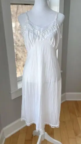 Vintage Met Lin White Lace Slip Dress Size 36 Medium