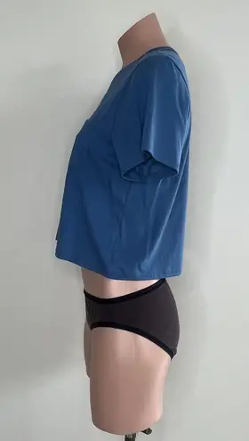 Richer Poorer Pima Cotton Boxy Crop Tee In Blue