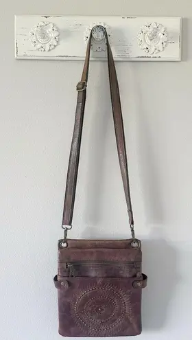 Patricia Nash  Francesca Crossbody Vintage Distressed Leather Brown