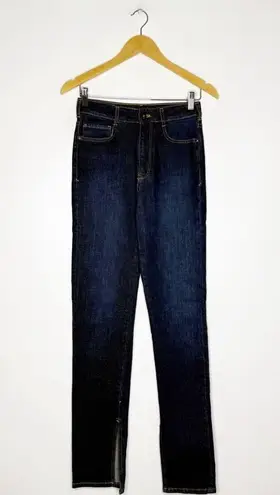 Pilcro Anthropologie The Split Straight Jeans Dark Wash Womens Size 26