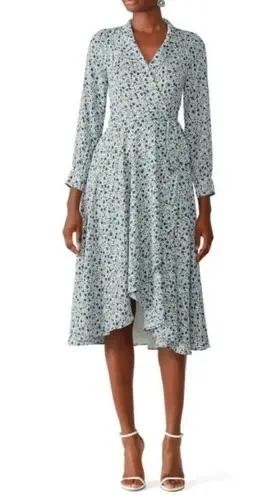 Fame and Partners ππ The Winslet Dress ~ Blue Floral Print US 2 Wrap Dress