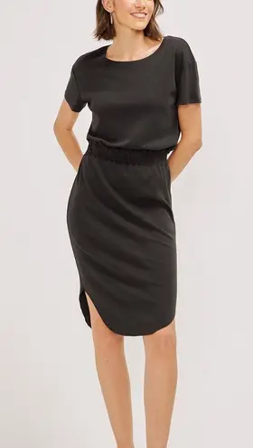 Three Dots Curved Hem Skirt Dress | Black | Size Small | NWT