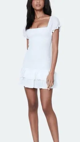 Maia Bergman Ada Smocked Black Puff Sleeve Drop Waist Mini Dress Size Small