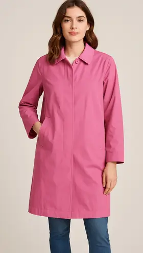 Esprit Vintage Women's Solid Pink Knee-Length Rain Coat, size S