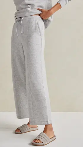 Haven Well Within Fleece Wide Leg Cropped Pants in Light Blue Size S