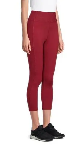 Athletic Works  Womens Performance Capri Size Large 12-14 High Waist Burgundy New