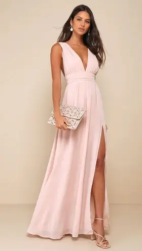 LULU’S Heavenly Hues Blush Maxi Dress Pink Size L