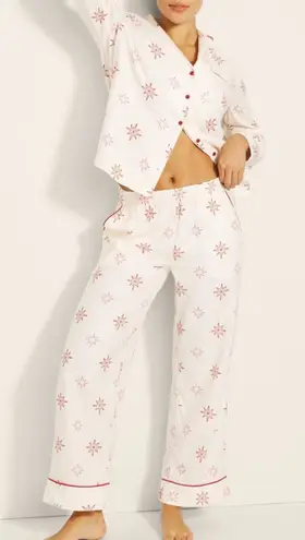 Soma Flannel Super Soft Long Sleeve Collar and High Rise Pants Cozy Pajama Set