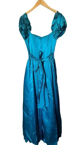 Gunne Sax 1960s Romantic Renaissance Bridal Collection Tooled Satin Dress