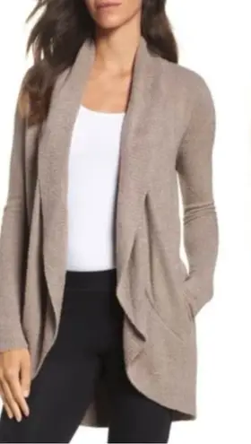 Barefoot Dreams CozyChic Lite Circle Cardigan Sweater in Mink Brown Size XS/S - Image 1