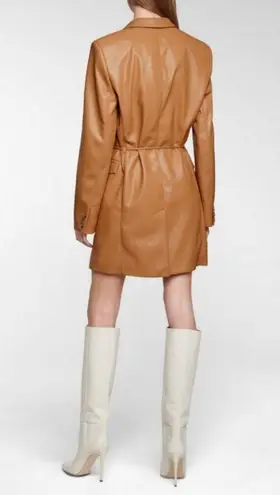 💕NANUSHKA💕 Remi Vegan Leather Blazer Dress ~ Light Brown Medium