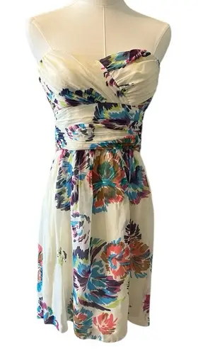 Shoshanna Women’s Multicolor Strapless Silk Dress - Size 4
