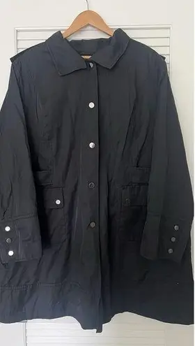 Gallery  Co. Women's plus Size 3X Black Rain Coat Jacket Classic