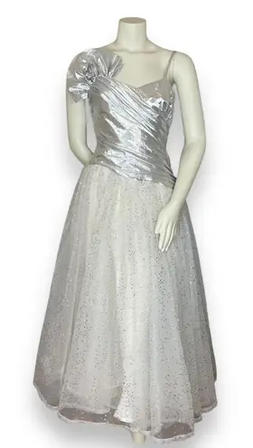 Vintage Party Dress Halloween Costume Fairy Princess Barbie Queen Silver Prom Size XXS