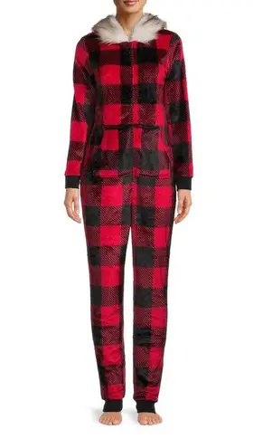 secret treasures Womens All In One Zip Front Suit With Hood Size Medium 8-10 New