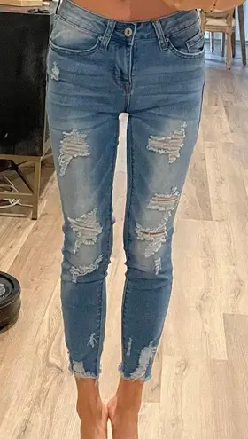 Ripped Skinny Ankle Jeans Size 0