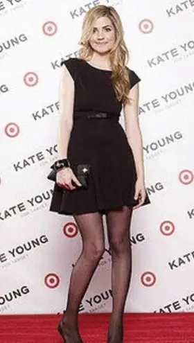 Kate Young For Target Fit and Flare Open Back Zippered Black Dress Size 12