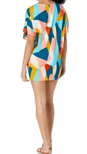 Bar III  Pop Art Color-Block O-Ring Beach Swimwear Tunic Cover-Up NWT L