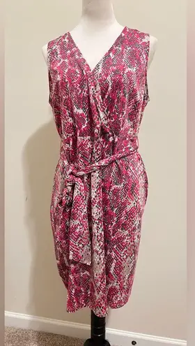INC International Concepts Pink and White Sheath Midi Dress Size XL