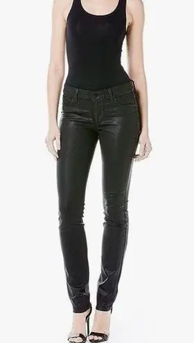 Level 99 Womens Size 27 Coated Black Jeans Leather Look