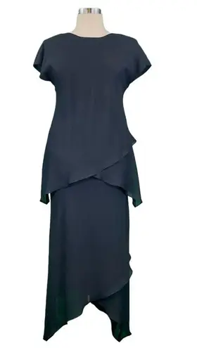 Jessica Howard 2 Piece Tiered Black Dress