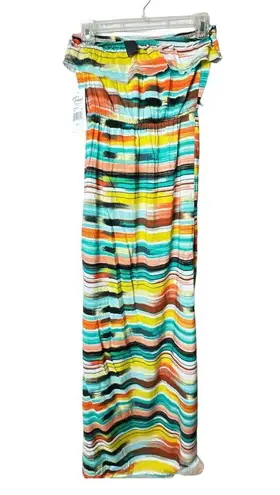 Trixxi  Women's Maxi Flutter Multi-color Print Top Long Length Dress Sz M - Image 15