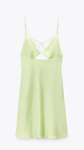 ZARA Cut Out Satin Effect Mini Summer Dress