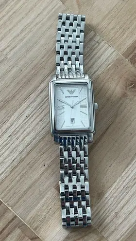 Emporio Armani Vintage Designer Watch Stainless Dial Bracelet Date Window