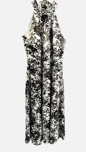 White House | Black Market WHBM  Floral Chiffon Halter Midi Dress Size 6 Cocktail