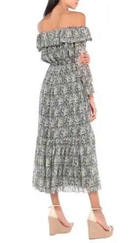 CELINE 2020 Off Shoulder Floral Print Dress