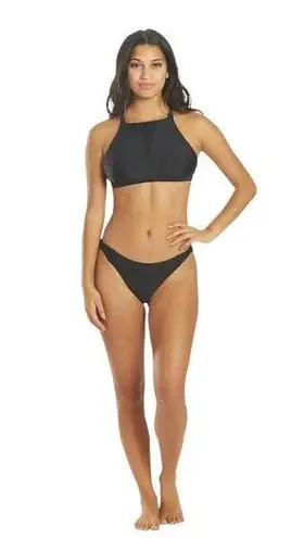 prAna Women's Black Regan High Neck Bikini Top with Mesh Detail Size Small