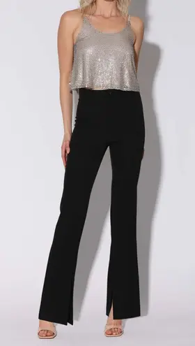 Walter Baker Atlas Wide Leg Pants Black Trouser Minimalist Office Slit Small NWT