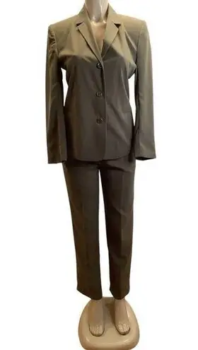 Herman Geist Olive Green Women’s Pant Suit With Shoulder Pads Size 8 (Preowned)