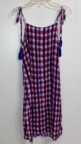 Anthropologie NWT $110  Purple Motif Checked Knee Length Dress XS