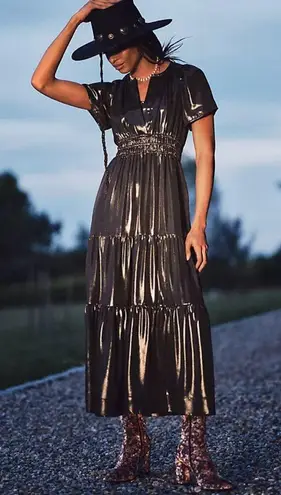 Anthropologie  The Somerset Shine Edition Tiered Maxi Dress in Size XXS