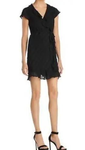 Bardot BLACK GOTH COCKTAIL LINED CRISS CROSS VNECK BACK TIE DRESS M